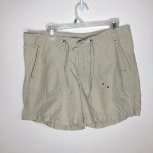 Columbia Women M Beige Drawstring Outdoor Hiking Shorts Active Breathable Pocket